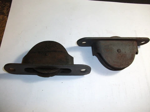 STYLE D Vintage Window Sash Weight Pulley Straight Edge Radiused Ends Rope type Cover