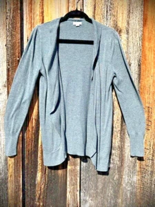 Leichter Damenpullover Merona vielseitig grau Langarm offen Wickeloptik Medium - Bild 1 von 7