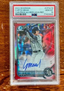 2022 Bowman Chrome Curtis Mead RED Lava Refractor Auto /5 PSA 10 - Imagen 1 de 1