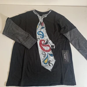 Warrior Poet Boy's Long Sleeve T-NShirt Paisley Tie Design Dark Knight Sz Small  - Picture 1 of 12