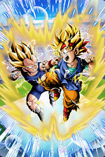 Dragon Ball Poster Buu Saga Gotenks Vegetto SSJ 12in x 18in Free Shipping