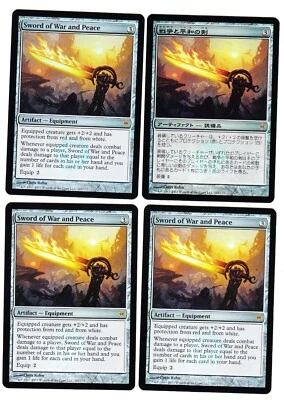 MTG FOIL 4x Sword of War and Peace 3x English 1x Japanese New Phyrexia NP MT/NM - Image 1 of 2