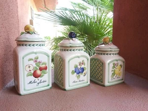 Juego de 3 botes de cerámica para cocina jardín francés Villeroy & Boch - Imagen 1 de 12