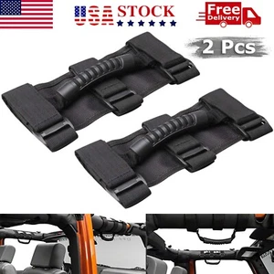 Pair PREMIUM Roll Bar Grab Handle Handles Black for Jeep Wrangler CJ YJ TJ JK - Picture 1 of 10