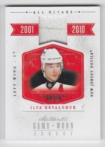 2010-11 PANINI DOMINION ILYA KOVALCHUK JERSEY /99 GAME USED All Decade Devil KHL