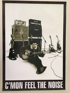 OASIS,'C'MON FEEL THE NOISE' BY PAUL SLATTERY,RARE AUTHENTIC 1996 POSTER - Picture 1 of 7