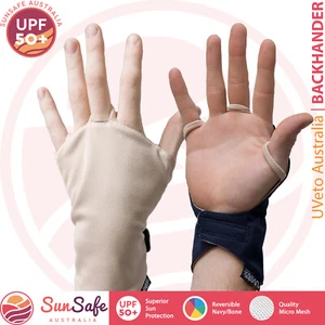 Back of the Hand Glove UVeto Australia Backhander UPF 50+ Fishing Driving Bike - Picture 1 of 5