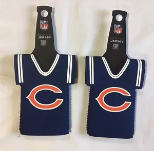 Lot of 2 Chicago Bears Bottle Jersey Beer Holder Can Cooler Sleeves NEW - Picture 1 of 2