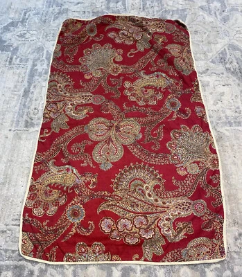 Par de fundas de almohada rojas cachemira bronceada ribete ropa de cama king tradicional Foto 1 de 4