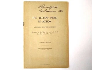 1907 The Yellow Peril In Action A Possible Chapter In History By Marsden Manson - Foto 1 di 6