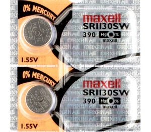 2 x Maxell 390 Watch Batteries, SR1130SW or 389 Battery - Picture 1 of 1