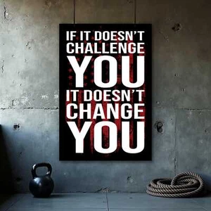 Fitness Wall Art - Motivational Home Gym Poster - Picture 1 of 7