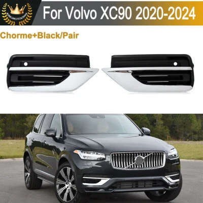 Pair Front Bumper Fog Light Grille Fog Lamp Grille ABS For Volvo XC90 2020-2024 - Imagem 1 de 4