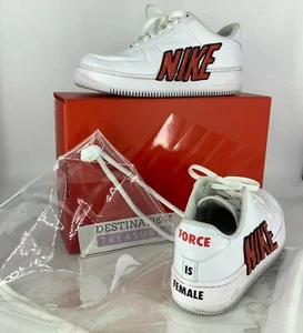 Nike FORCE IS FEMALE AF1 Upstep LX Sneakers W 10.5 M 9 w Box 898421-101 Sequins - Picture 1 of 12