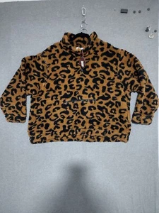 Sudadera para mujer Knox Rose estampado de leopardo polar 1/4 cremallera carmelo 3X 316-06-1784 - Imagen 1 de 18