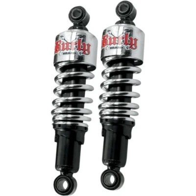 Burly Brand Chrome Slammer Rear Suspension Shocks 10.5 Harley Dyna 91-16 - Image 1 of 2