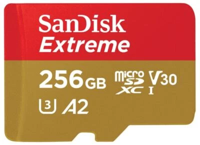 SANDISK - Extreme MicroSDXC UHS-I U3 V30 Memory Card, 256GB 160MB/s 90MB/s - Image 1 of 3
