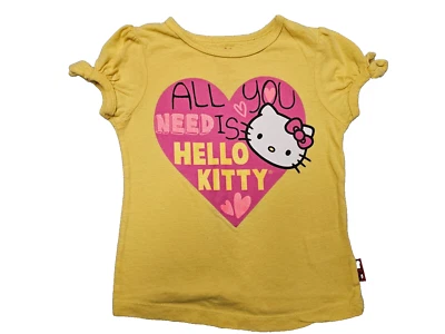Hello Kitty Yellow Lightweight Short Sleeve T-Shirt 3T - Image 1 of 4