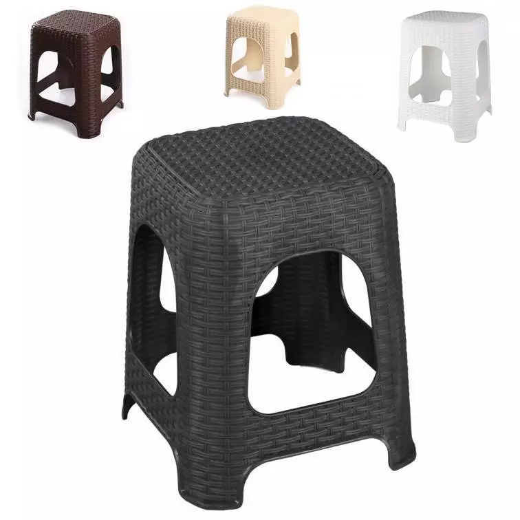 Hocker Sitz Sitzhocker Rattan Optik Badhocker Stapelhocker Garten Stuhl Taburett - Bild 1 von 1