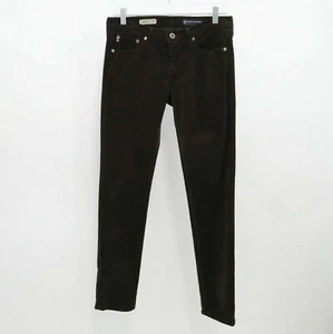 AG Adriano Goldschmied The Stevie Slim Straight Jeans W27R L31 Corduroy Brown - Picture 1 of 12