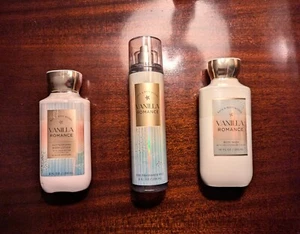 Bath and Body Works VANILLA ROMANCE 3pc Set. Fragrance Mist, Body Wash & Lotion - Picture 1 of 8
