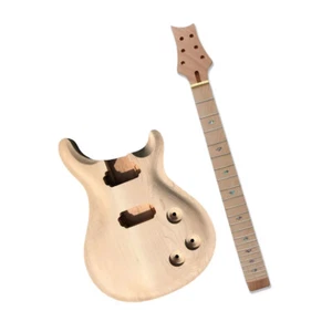 Electric Guitar Kit Guitar Neck 22 Fret 25.5inch Guitar Body Mahogany Maple cap - Picture 1 of 8