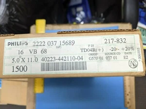 1500 PCS, 68uf 16V 5x11mm RADIAL ELECTROLYTIC CAPACITORS 2222-037-15689 PHILIPS - Picture 1 of 5