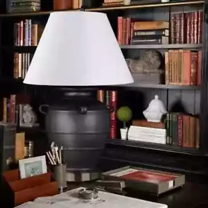 India Jane Table Lamp Base Slate Grey With Shade - Picture 1 of 5