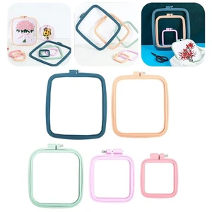 DIY Cross Stitch Tools Square Plastic Embroidery Hoop Rings Set for Crafts - Picture 1 of 36