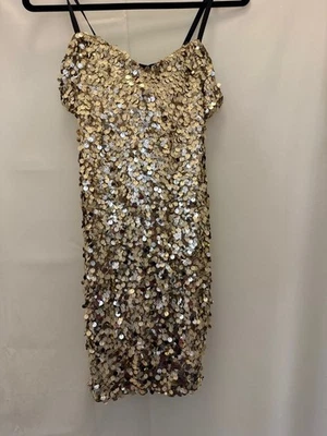 Ladies RARE Gold Sequin Dress Size 10 CG U04 - Image 1 of 4