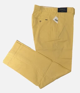 Men Polo Ralph Lauren Logo Slim Fit Flat Classic Chino Golf Work Pants 35 32 - Picture 1 of 8
