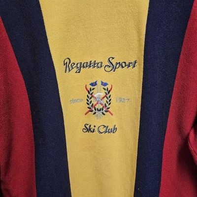 Vintage REGATTA SPORT Sweater Ski Club Color Block XL 100% Wool - Image 1 of 4