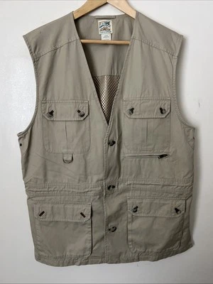 VTG Travelsmith Cargo Safari Vest Men's Regular L Fishing Pockets Mesh Vented - Image 1 of 4