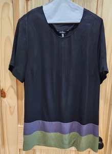 Blusa pulóver túnica Ulla Popken para mujer 16/18 negra/gris/verde - Imagen 1 de 4