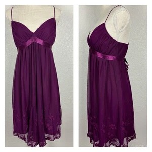 Abito donna slip Betsey Johnson vintage taglia 6 viola fata stravagante romantico anni 90 - Foto 1 di 12