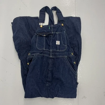 Vintage 60s Pointer Dark Wash Denim Workwear Overalls 34x29 1960s True Vintage - Image 1 of 4