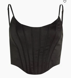 ZIMMERMANN black Silk Corset Top Size 3 Or L Women Spaghetti Strap Gold Zipper  - Picture 1 of 6