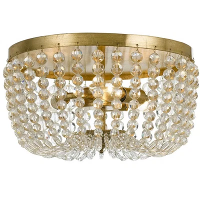 Crystorama 600-GA Rylee 12.5" 3-Light Flush Mount in Antique Gold - Image 1 of 2