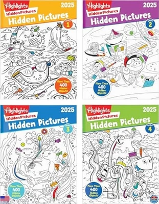 Exciting Highlights Hidden Pictures 2025 Activity Book Set - 4 Seek & Find for - Image 1 of 4