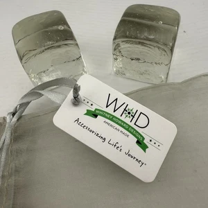 Juego de 3 cubitos de hielo de vidrio reciclado Whitney Howard Designs WHD transparentes ecológicos hechos a mano  - Imagen 1 de 3