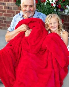 Manta suave con peso de Navidad roja sorbete Minky Couture adulto 50x60 NUEVA - Imagen 1 de 6