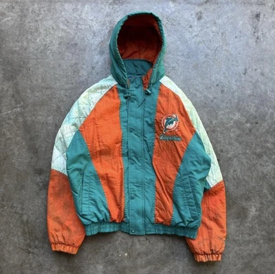 Vintage 90’s Miami Dolphins Starter NFL Windbreaker Puffer Jacket Size L - Image 1 of 4