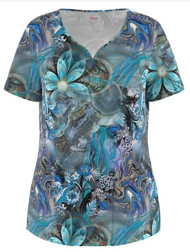 Beverly Hills Uniforms 4 Way Stretch 3 Pocket Scrub Top, Style 451 Col 137 XS-2X - Image 1 of 1