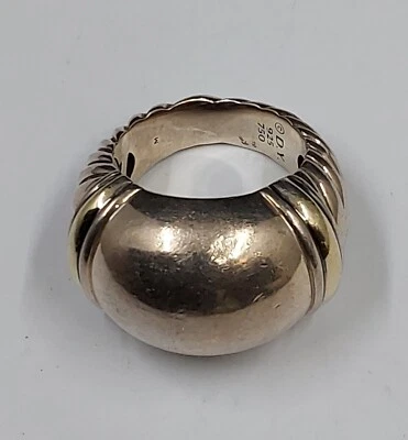 David Yurman Metro Dome Ring in Sterling Silver and 18K Gold - Image 1 of 4