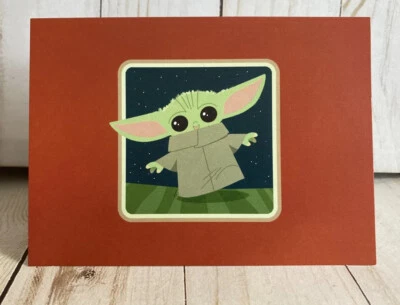 Star Wars Mandalorian Grogu Baby Yoda  Disney Keep In Touch Cute Card New - Image 1 of 4