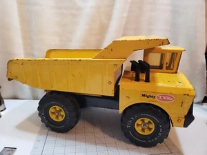 Vintage Mighty Tonka  Dump Truck  XMB-975  Turbo Diesel Pressed Steel Yellow  - Picture 1 of 12