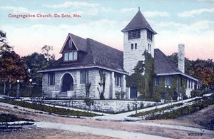 Congregational Church - De Soto, Missouri - unposted litho - Picture 1 of 2