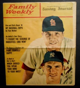 1963 Ken & Clete Boyer Cover Family Weekly St. Louis Cardinals New York Yankees - Picture 1 of 3