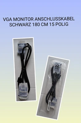 VGA Monitor Anschlusskabel schwarz 150 cm 15 polig - Bild 1 von 3
