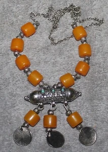 VINTAGE YEMENI AMULET BEDOUIN NECKLACE - Picture 1 of 9